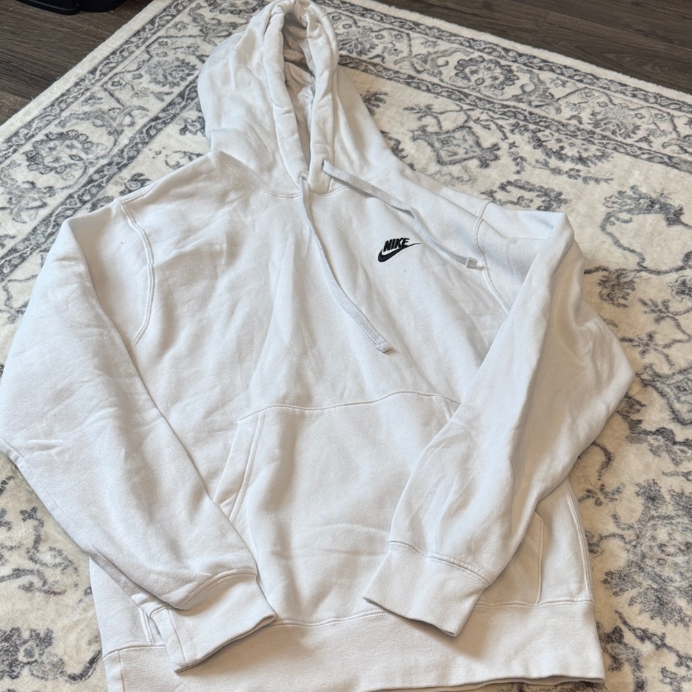 Nike Men's Off-White Hoodie with Black Logo